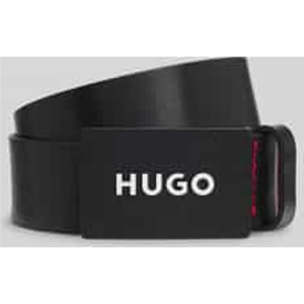 HUGO Leren Riem Gilao Sz35 Leather Belt W100 Black Zwart