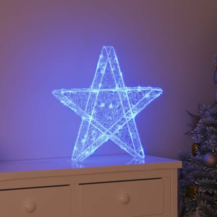vidaXL - 3D - Ster - 50 - LED's - Blauw - 55 - x - 53,5 - x - 10 - cm - Acryl