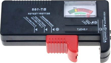 Batterijtester - Accu meter - Batterijen controleren - Kleurgecodeerde weergave - Compact formaat - Grijs