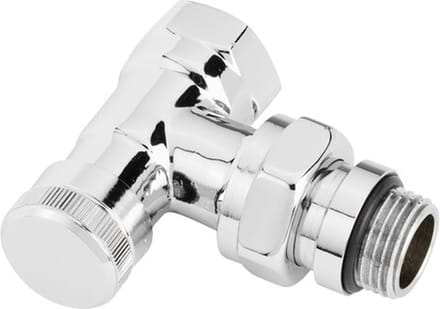 Danfoss RLV C Voetventiel aftapbaar 1/2 bi bu haaks chroom