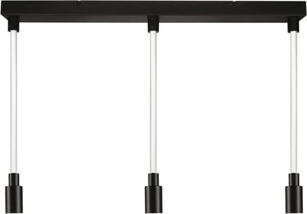 OSRAM DECOR Glow Hanglamp LINEAIR 3x E27, 28W, 1400lm, 2700K, Zwart, Staal/Plastic, verlicht