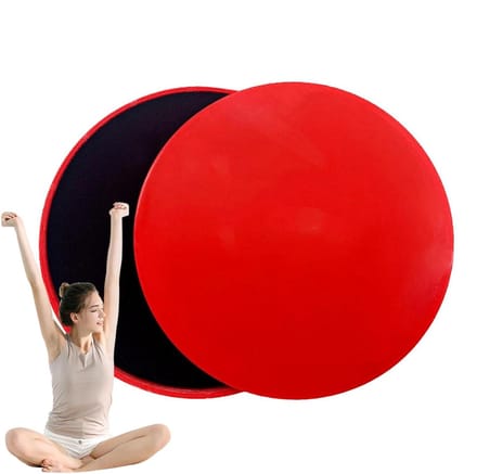 Glijschijven Set - Core Sliders - Full Body Training - Dubbelzijdig Ontwerp - Diameter 17cm - Rood