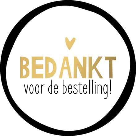 KP etiket Bedankt voor de bestelling | diameter 40 mm | rol van 250 stuks