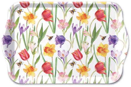Tray melamine 13x21 cm Flowers in spring