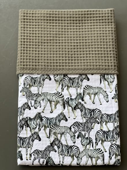 baby deken kinderwagen deken wieg deken legergroen zebra 60 x 90 cm