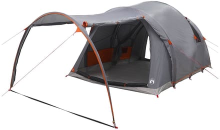 vidaXL - Tunneltent - Grijs - en - Oranje - 6-persoons - Polyester - en - Staal