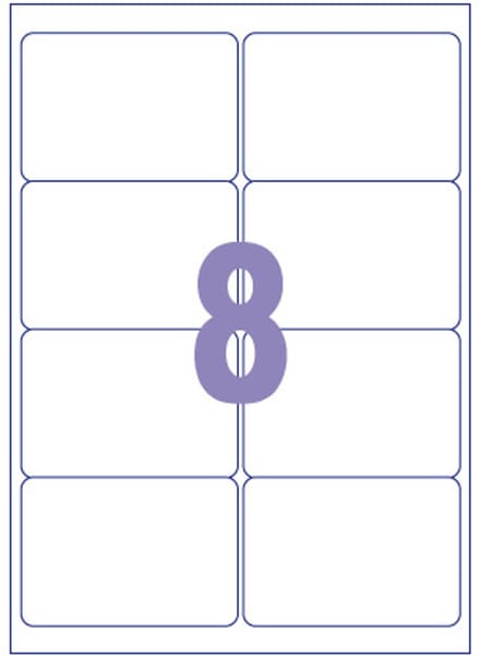 Kangaro etiket - inkjet/laser/kopieer - 99,1x67,7mm - 100 vel - 8 stickers per vel