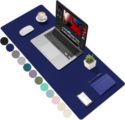 Luxe bureauonderlegger donkerblauw 100x40 cm - Ideaal voor kantoor, studie en creatief werk