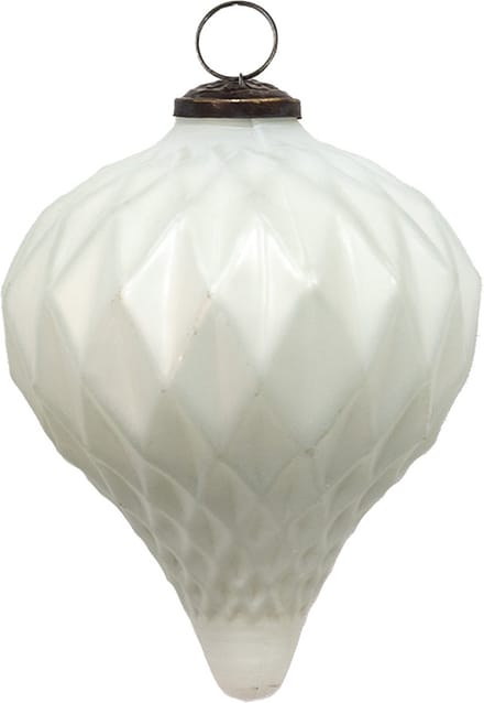 Clayre & Eef Kerstbal Overig Ø 13 cm Wit Glas Kerstballen