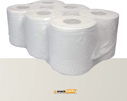 Poetspapier Wit - Premium Kwaliteit - 6 Rollen - Sterk & Absorberend - Voor Horeca & Industrie - 2-Laags
