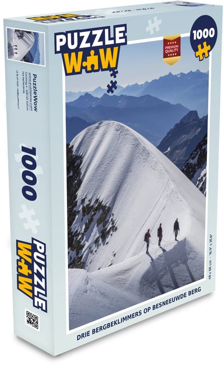Puzzel Drie bergbeklimmers op besneeuwde berg - Legpuzzel - Puzzel 1000 stukjes volwassenen