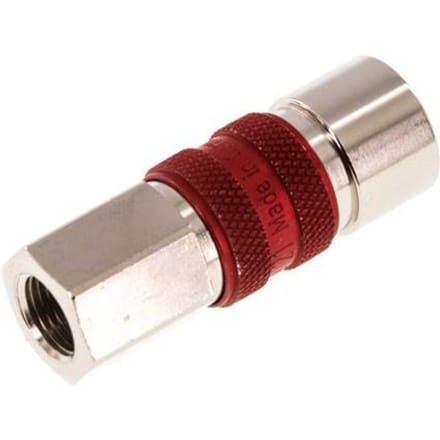Vernikkeld Messing DN 5 Rood-Coded Luchtkoppeling Snelkoppeling G 1/8 inch Binnendraad - CLS5-F-BN-RED-P-CD-018