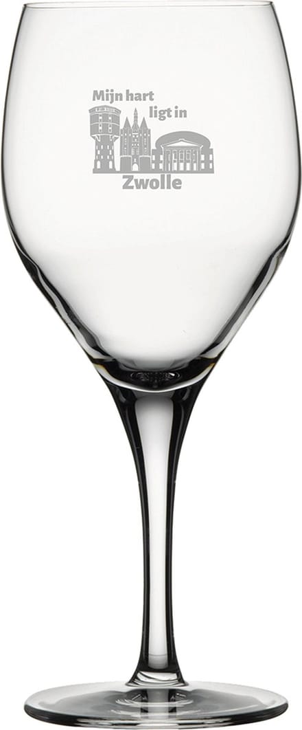 Gegraveerde Rode wijnglas 42,5cl Zwolle