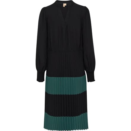 Jurk Feminine black green