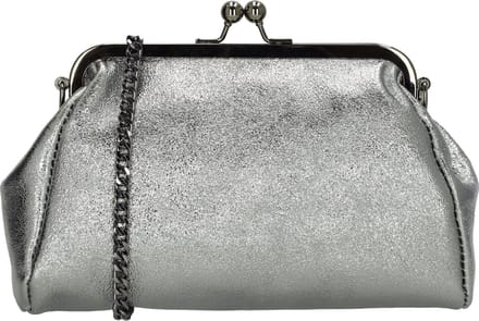 Charm London Anna Schoudertas - 100% Leer - Leren Tas - Zilver
