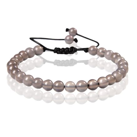 Memphis No.2 Natuursteen Armband Dames - 6mm Grijze Agaat