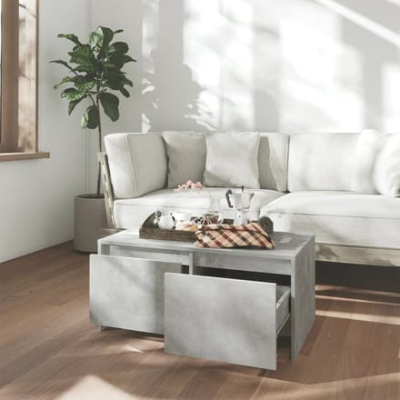 vidaXL - Salontafel - 90x50x41,5 - cm - bewerkt - hout - betongrijs