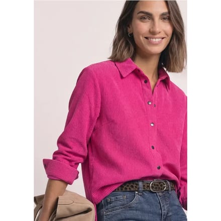 Corduroy blouse met lange mouwen en knopen