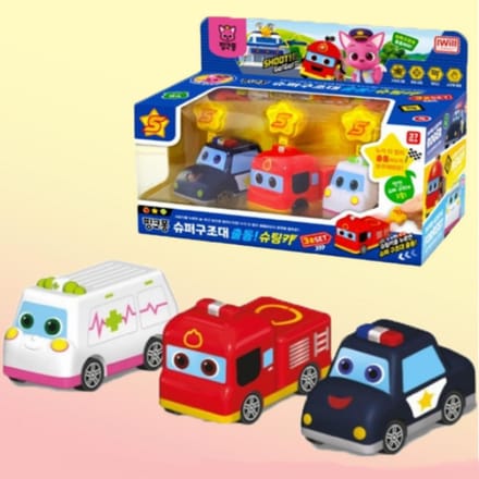 Pinkfong Super Rescue Schietauto 3-delige Set