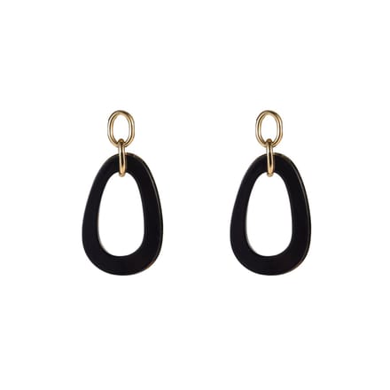 Go Dutch Label Oorknoppen Open Round Dangle Black