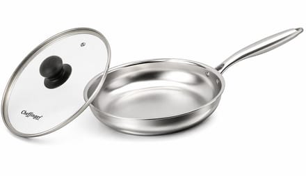 Cheffinger Koekenpan met Deksel - 28cm - RVS - Zilver