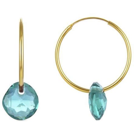 Boucles d'oreilles en argent 925 Luxenter avec quartz hydrothermal vert et finition or jaune 18 carats - Vanshy vert
