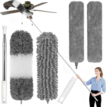 Uitschuifbare Microvezel Stofdoek Set met Telescopische Stang voor Hoog Bereik