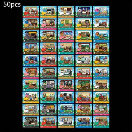 50 PIÈCES Cartes de Jeu Mini RV Animal Crossing Étanches Résistantes à l'Usure Pour NS Switch blue