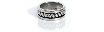Marenca zilveren heren ring met touw motief (M)
