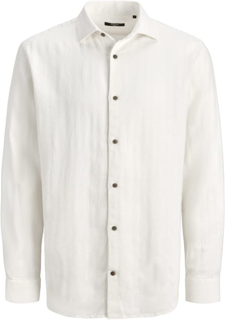 Jack & Jones Overhemd Jprblaparker Linen Blend L/s Shirt 12292161 Cloud Dancer Mannen Maat - M