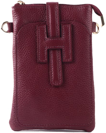 Echt lederen handtas Vika - Made in Italy - Bordeaux