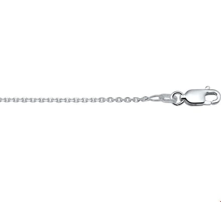 Zilver Gerhodineerde Collier anker gediamanteerd 1 1313206 45 cm