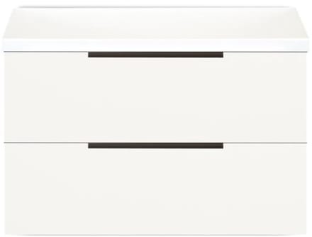 Seville Badmeubelset 80 cm - Wastafelblad Wit Hoogglans Edge Greep