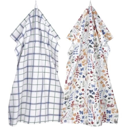 LIVARNO Set van 2 theedoeken 50 x 70 cm (Blauw)