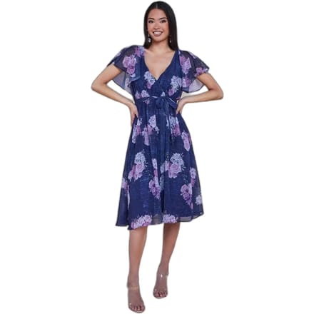 Damesjurk Goddiva Printed Lurex A-Line