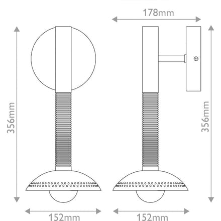 Elstead LED wandlamp Arden, matzwart, hoogte 36 cm, metaal, dimbaar