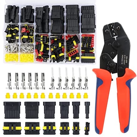 Waterdichte Connectoren Set met Krimptang - 709 Stuks voor Auto, Motor en Caravan