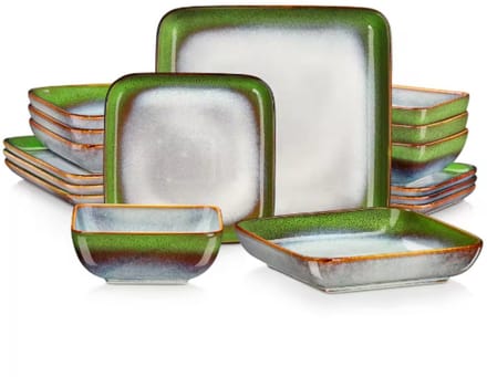 Mix color Ontbijtborden – 4 persoons – 16 delig – Keramisch – Eetborden – Breakfast Plates