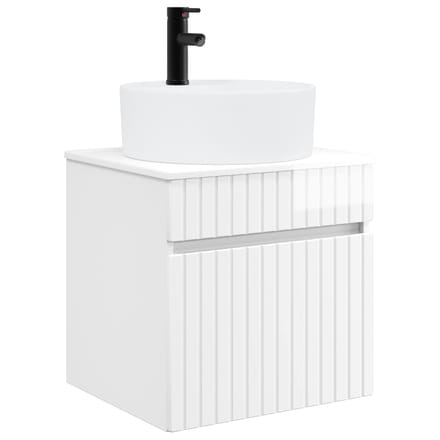 vidaXL - Wandgemonteerde - wastafelmeubel - Hoogglans - Wit - 49 - x - 44,5 - x - 65 - cm