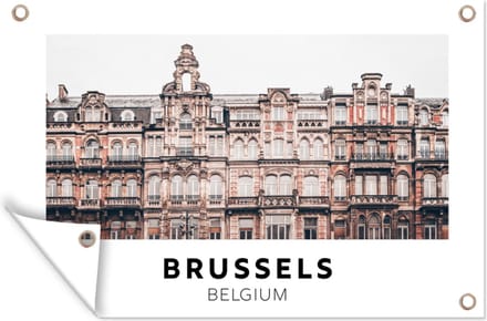 Tuinposters buiten België - Brussel - Huizen - 90x60 cm - Tuindoek