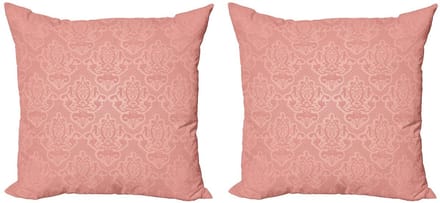 ABAKUHAUS Perzik Kussensloop Set – 2x 45x45 cm – Ombre Kant – Mikrofaser