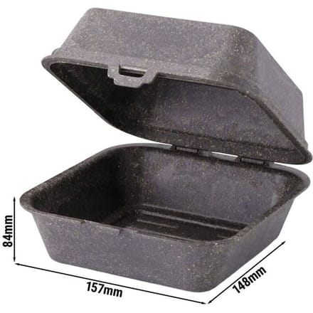 GGM Gastro (60 Stück) Mehrweg-Burgerbox - 160x150x85mm - Grau