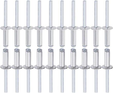 Blindrivets 6mm x 20mm - Aluminium Koepel - Open Eind - Ideaal voor Machineverbinding - ShopVlot