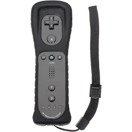 Motion Plus Télécommande Droite pour Wii et WiiU Noir