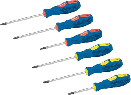 Silverline Schroevendraaierset - 6-delig - Ergonomisch - Magnetische punt - Kleur gecodeerd