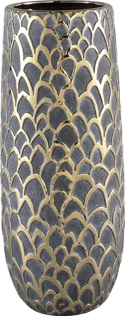 PTMD Merle Ronde Bloempot - H36 x Ø15 cm - Keramiek - Goud