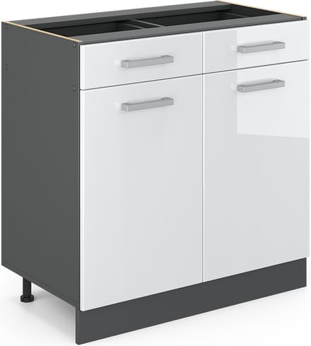 Vicco R-Line Keukenonderkast – 80 cm, WB Antraciet Wit Hoogglans