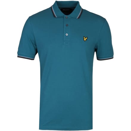 Lyle & Scott getipt petrolblauw regular fit poloshirt