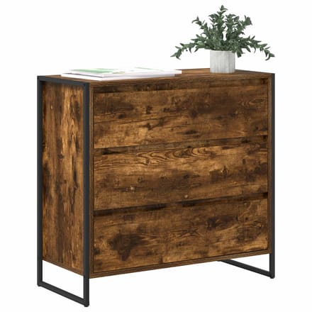 vidaXL - Dressoir - Rook - Eik - 79 - x - 36 - x - 75.5 - cm - Bewerkt - hout