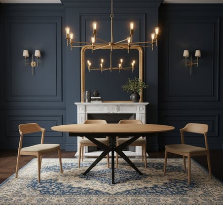 Ronde Uitschuifbare Eettafel 130-175 cm - Zwart - Novihome